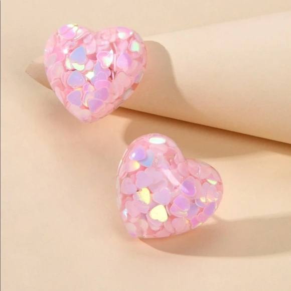 Valentine’s Day Heart Stud Earrings | Boutique | NWT - Picture 3 of 9